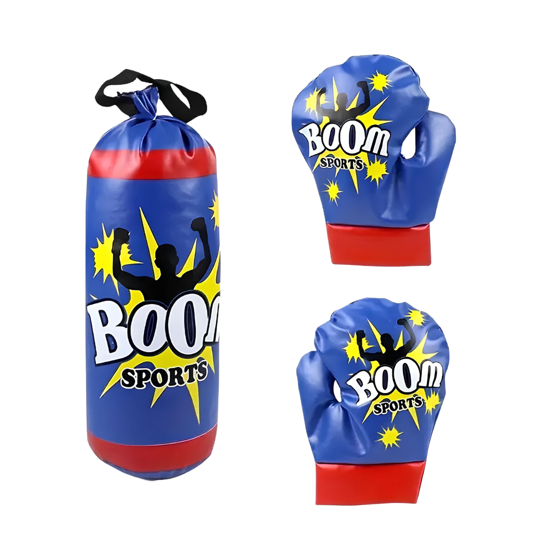 Hanging Punching Bag for Kids + Gloves Included