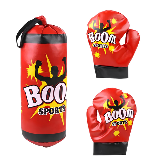 Hanging Punching Bag for Kids + Gloves Included