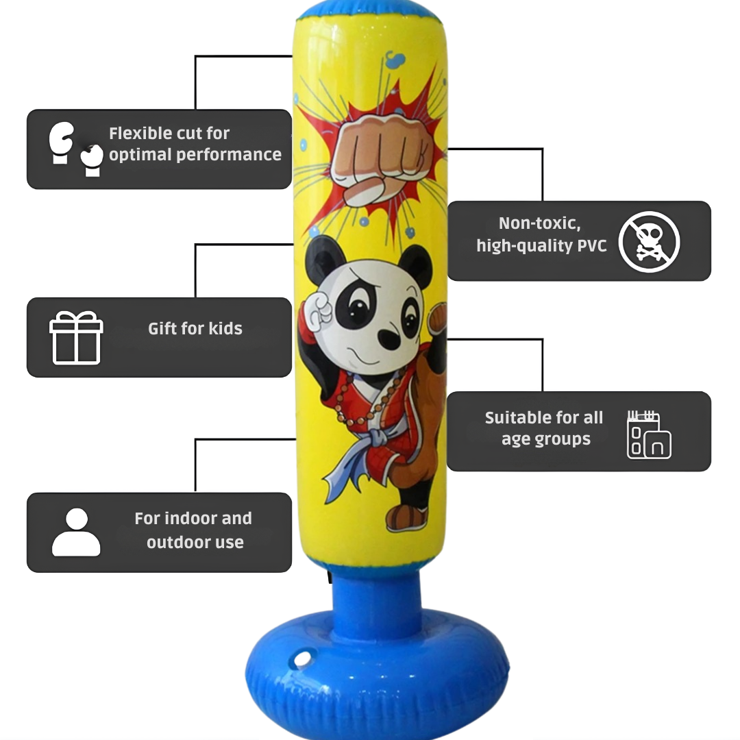 Inflatable Punching Bag with Panda Design for Kids