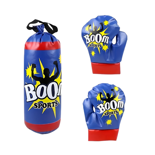 Hanging Punching Bag for Kids + Gloves Included