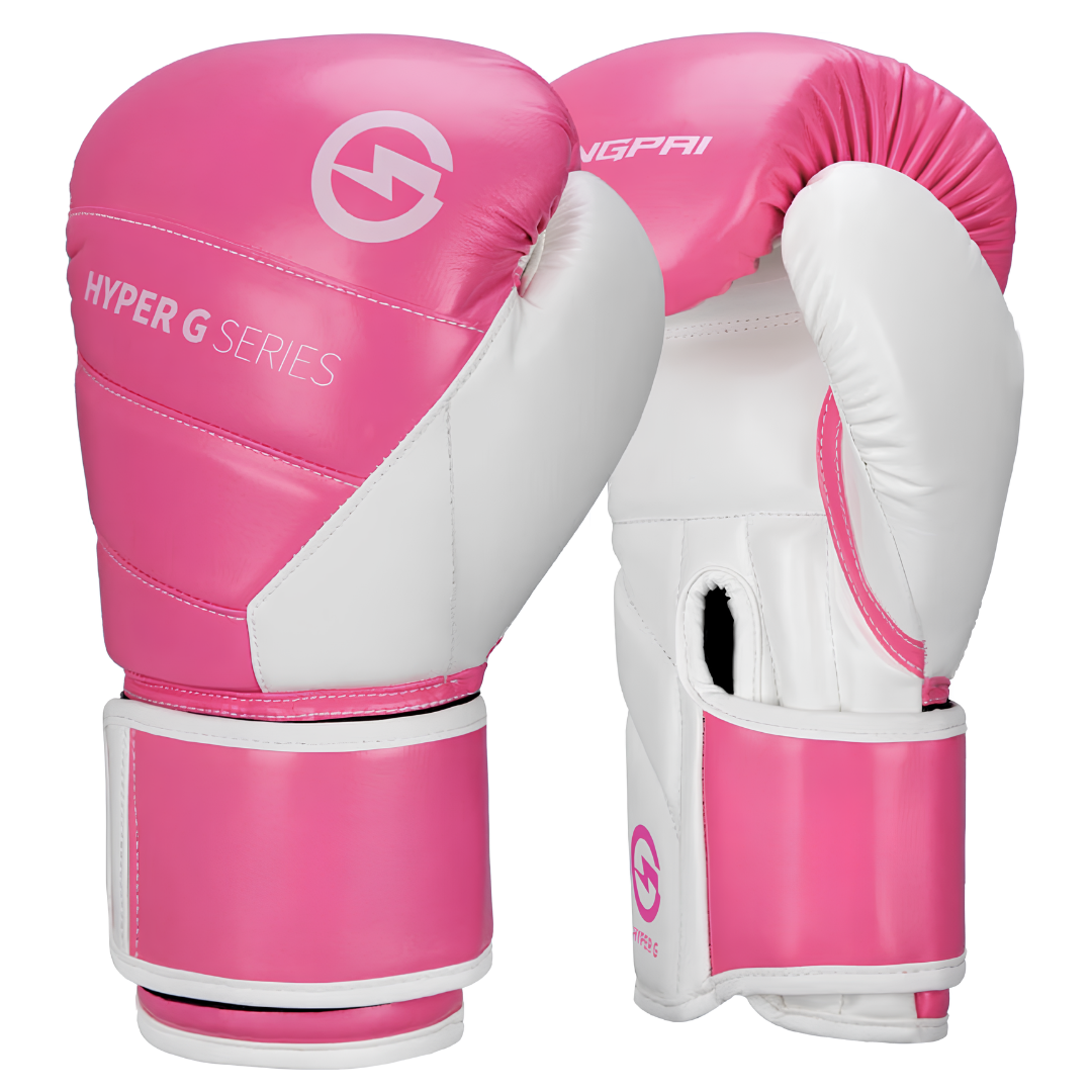 Pink Hyper G Series boxing gloves, ideal for beginners and intermediate boxers.
