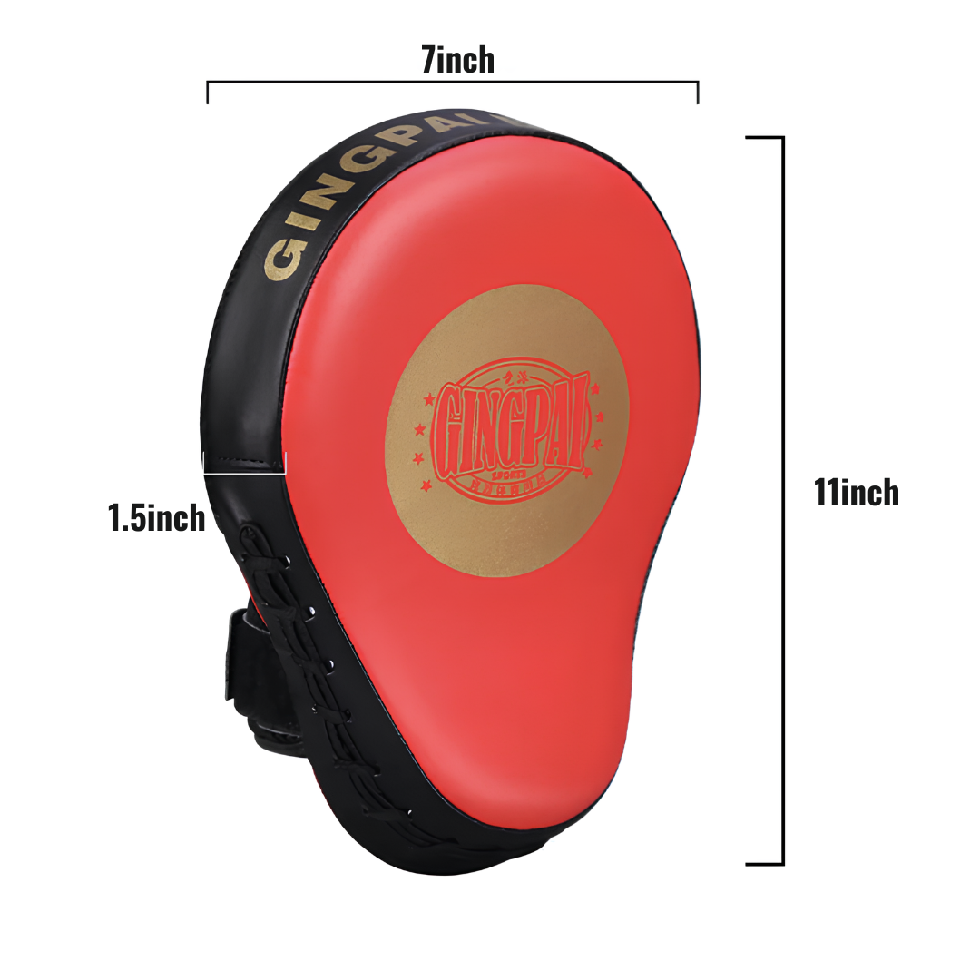 Boxing mitt with dimensions 11 inches x 7 inches x 1.5 inches, ergonomically designed, ideal for precise training and effective punching drills.