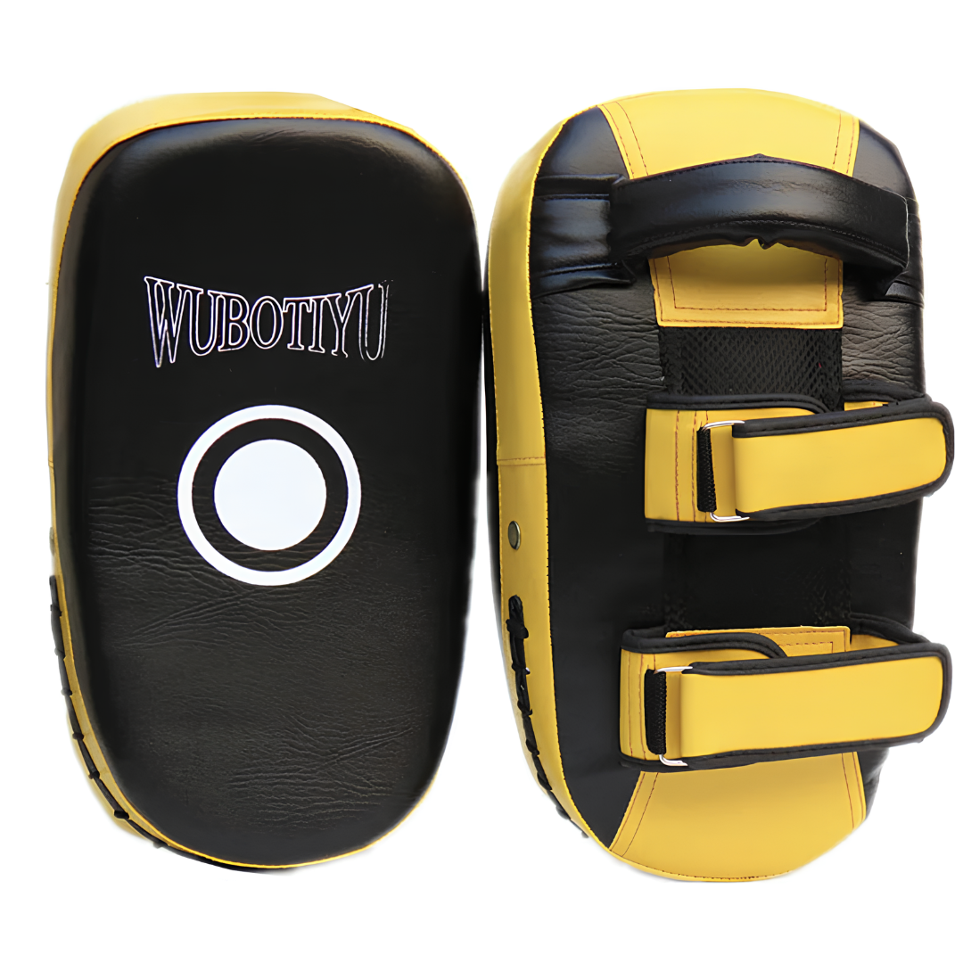 Yellow boxing pad, for precise and effective boxing training.